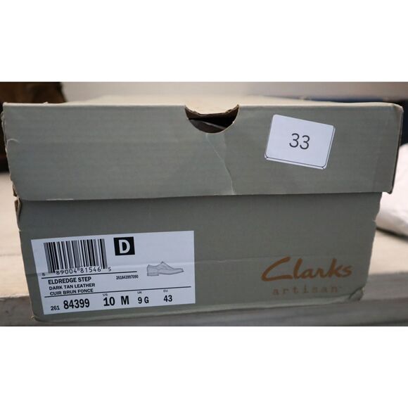 Clarks Artisan 26184339 Men's Sz 10M Dark Tan Leather Eldredge Step Loafers - Picture 12 of 12